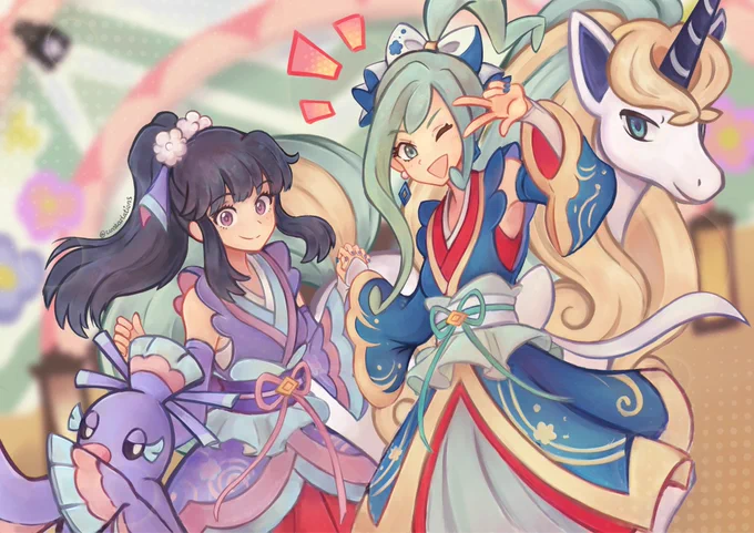 Here was my entry for the #PokemonMasters art contest a while back!  I wanted to draw Dawn and Lisia preforming their New Years concert together since it was one of my favorite Pokemas events! Congrats to all the winners!