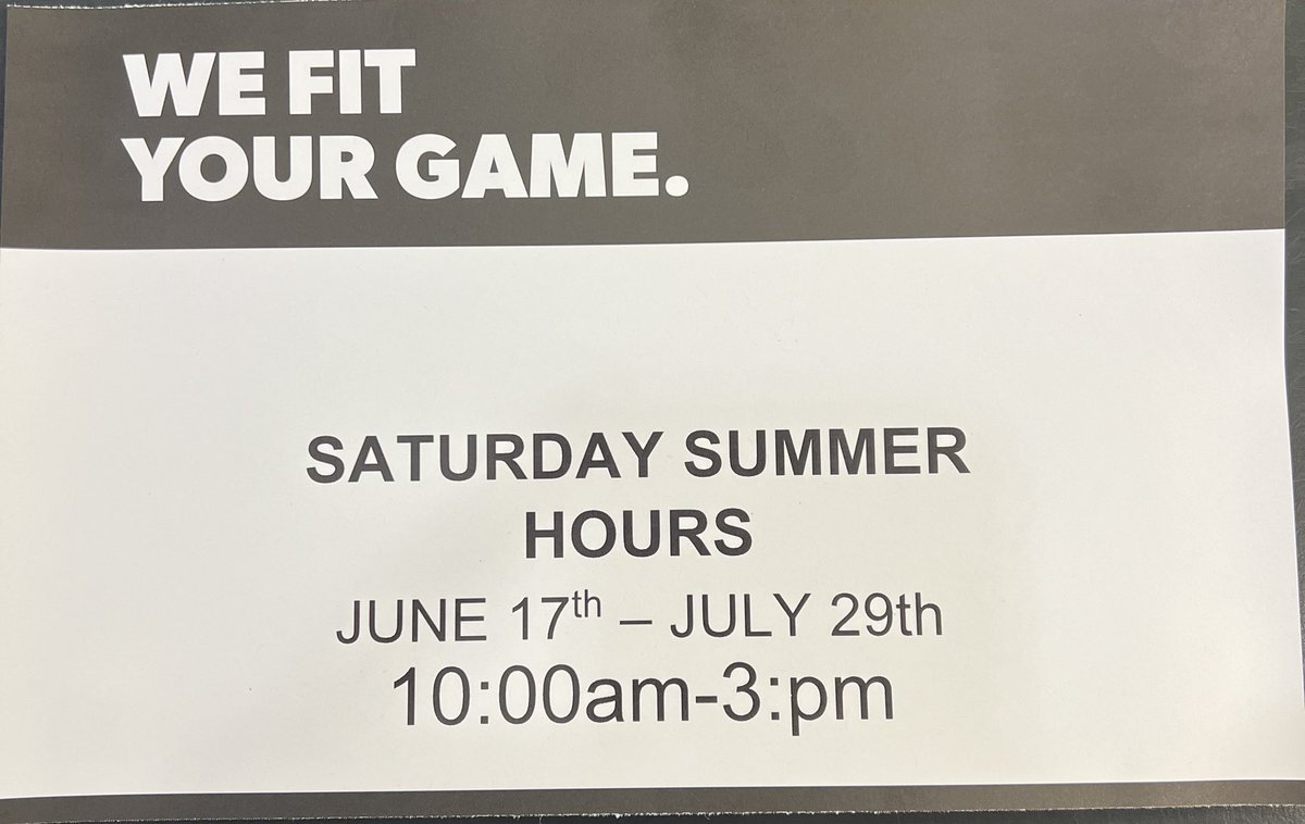 Starting this Saturday we will be moving to our "Summer hours" until the end of July!☀️🏌🏻‍♂️🚤