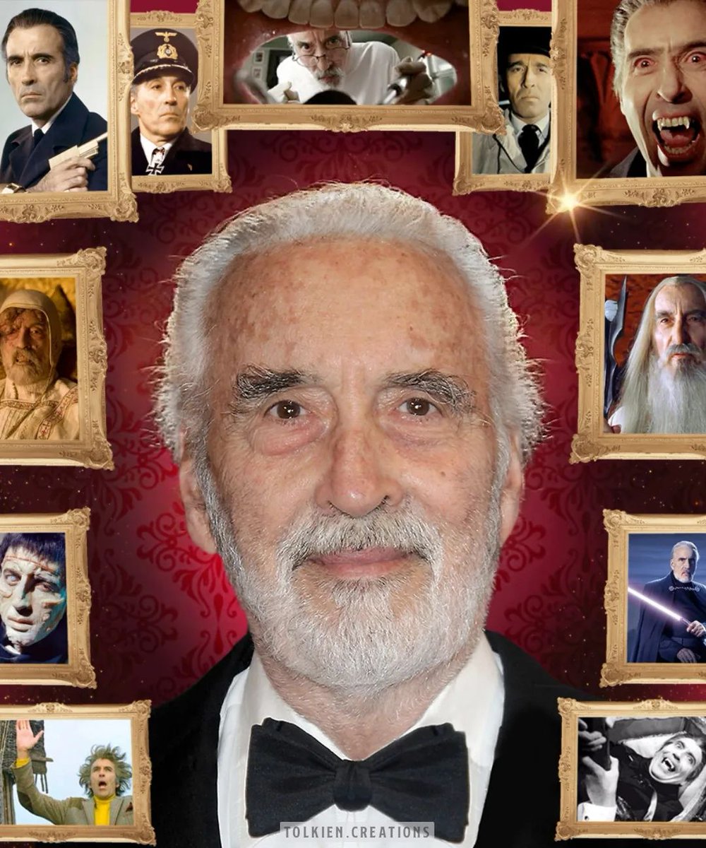 Christopher Lee, born on this day in 1922, had an amazing career of fantastic performances and remains the greatest villain actor in film history. Dear Christopher, you will always be a legend. 
Repost @tolkien.creations
#lotr #ChristopherLee