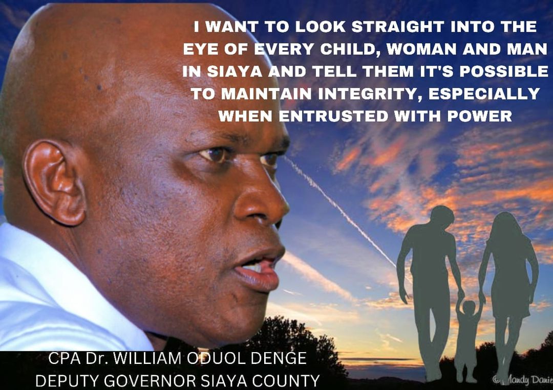 WilliamOduol's tweet image. I want to look straight into the eyes of every child, woman and man in Siaya and tell them it's possible to maintain integrity, especially when trusted with power.