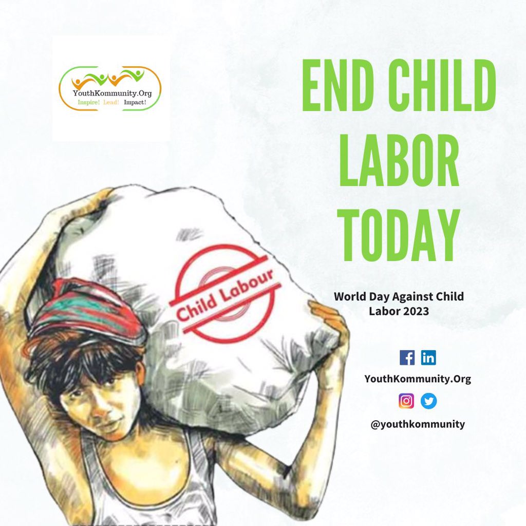 Today, we stand united against child labor. Every child deserves a childhood free from exploitation. Let's work together to make it happen. #WorldDayAgainstChildLabour #StopChildLabour