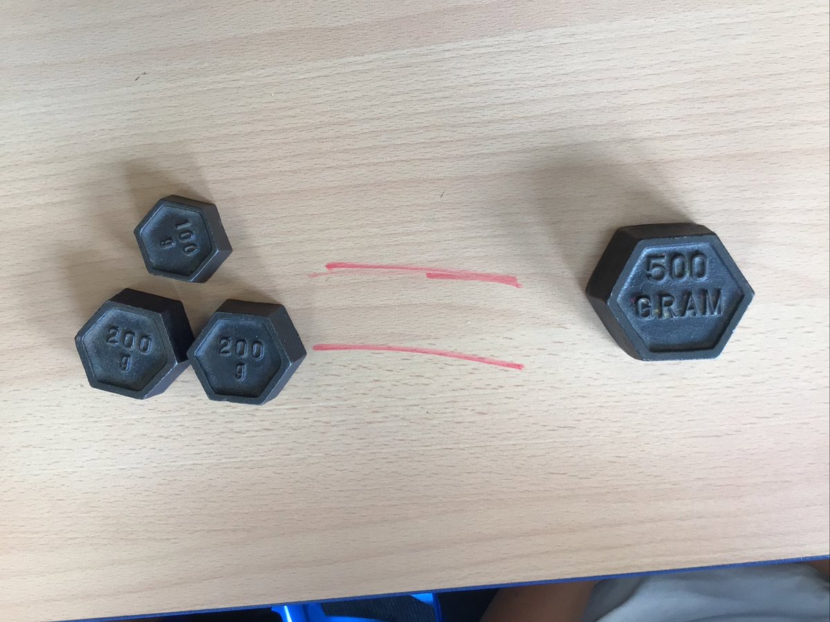 MissTalbot1993's tweet photo. Year 5 had a great time today learning how to convert kilograms and grams. They enjoyed feeling and using the weights to make equal amounts as well. https://t.co/7KaBOglznc