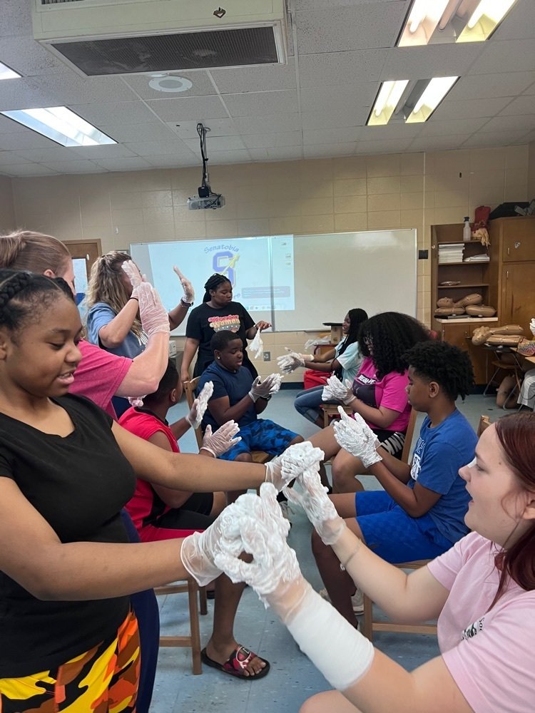 Memory Monday! Last week, students learned all kinds of first aid skills from Nurse Crockett: stabilizing fractures, dressing wounds and eye injuries, and learning to use universal precautions with shaving cream and gloves. The students loved it! #thewarriorway #tobiepride