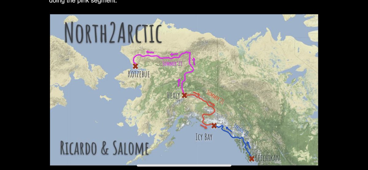 north2arctic's tweet photo. Two years ago we tried to cross Alaska from Ketchikan to Kotzebue, but only managed to do two thirds of it. 

This summer we are going to try to finish the trip, from Healy all the way to the Arctic to Kotzebue biking, hiking and paddling 🚵‍♀️🥾🚣‍♀️ https://t.co/aPTvNDyDpm