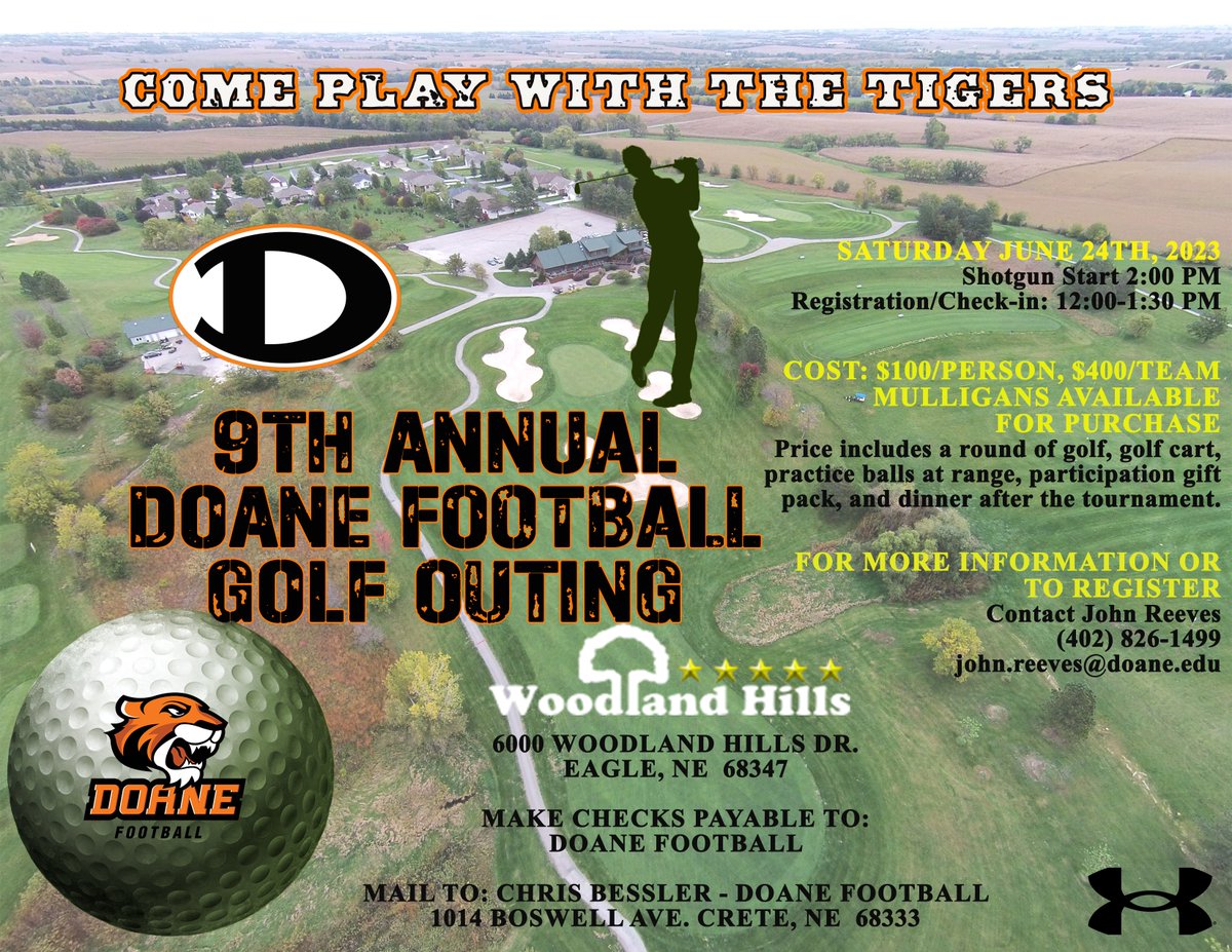 DoaneFootball's tweet photo. 🚨🚨🚨The 9th Annual Doane Football golf outing is just around the corner. Still have time to get a team together! For more information contact: @bear7865
#RestoreTheRoar https://t.co/vbFAo9mr5U
