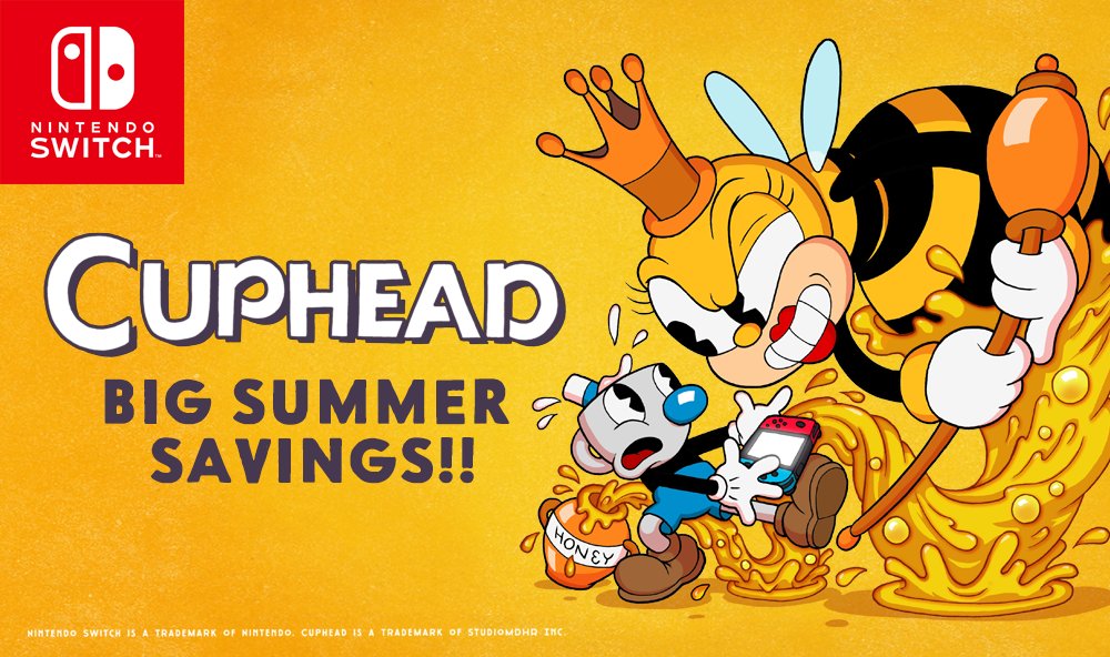 Gee willikers, big summer savings await on Nintendo Switch!! For just a limited time, both Cuphead and The Delicious Last Course are on sale. There's no better time to travel to the fantastical Inkwell Isles and battle screen-filling cartoon bosses! nintendo.com/search/#q=Cuph…