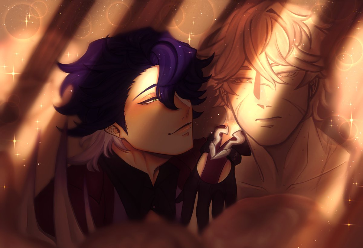 A lil sampard painting! I love the thought that somewhere, gepard has a statue of himself ((given his accomplishments for belobog as a landau)) thus, when no one's around, sampo admires the man chiseled in stone <33
-
#HonkaiStarRail #Gepard #Sampo #Sampard