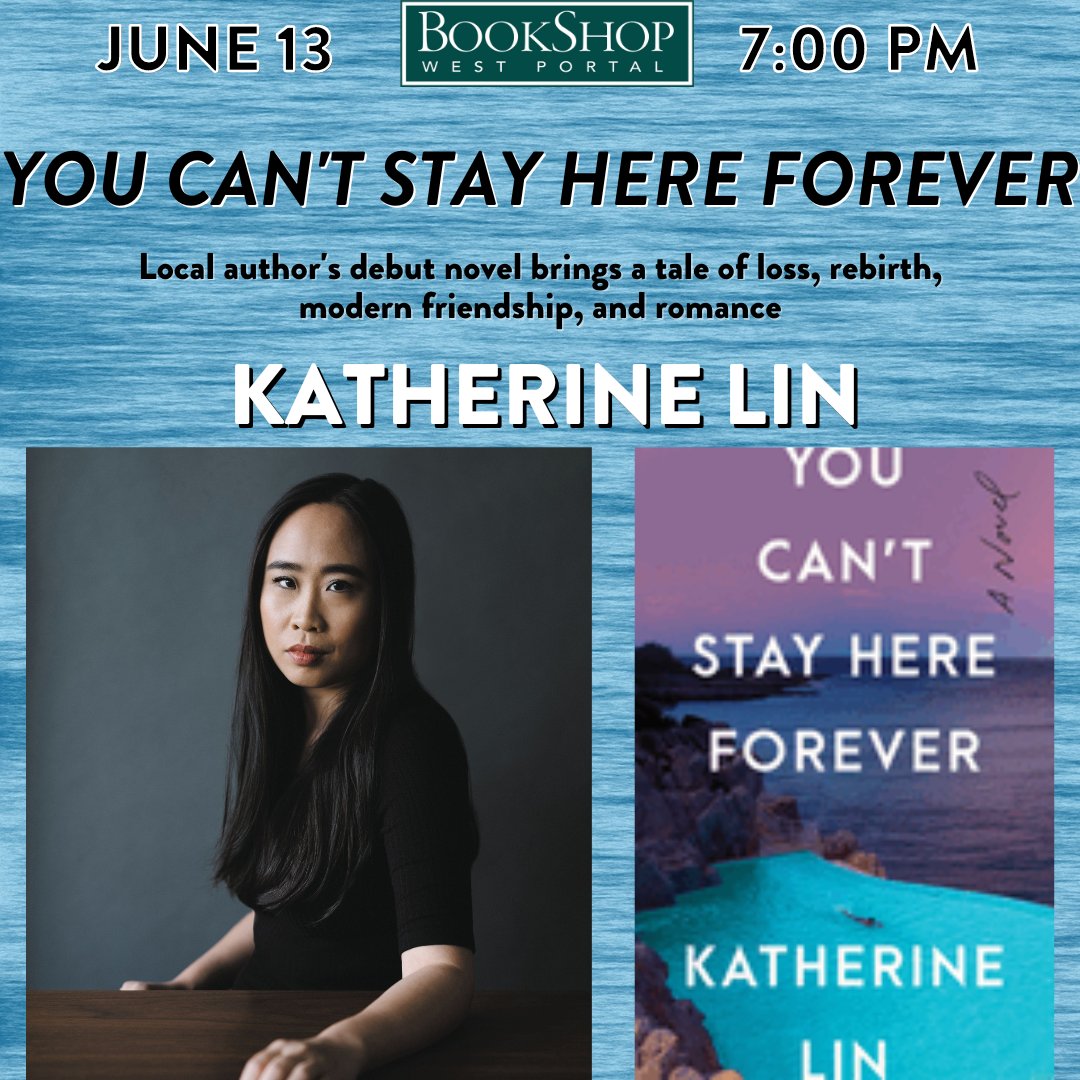 Bookshop West Portal (@bookshopwp) on Twitter photo Tomorrow night! Join us in welcoming Katherine Lin to the Bookshop to discuss her debut novel. The event starts at 7 pm - no registration required, but come early to get a seat. We are also happy to have <a href="/triketora/">Tracy Chou 🌻</a> join us to interview Katherine. See you there! Tomorrow night! Join us in welcoming Katherine Lin to the Bookshop to discuss her debut novel. The event starts at 7 pm - no registration required, but come early to get a seat. We are also happy to have <a href="/triketora/">Tracy Chou 🌻</a> join us to interview Katherine. See you there!