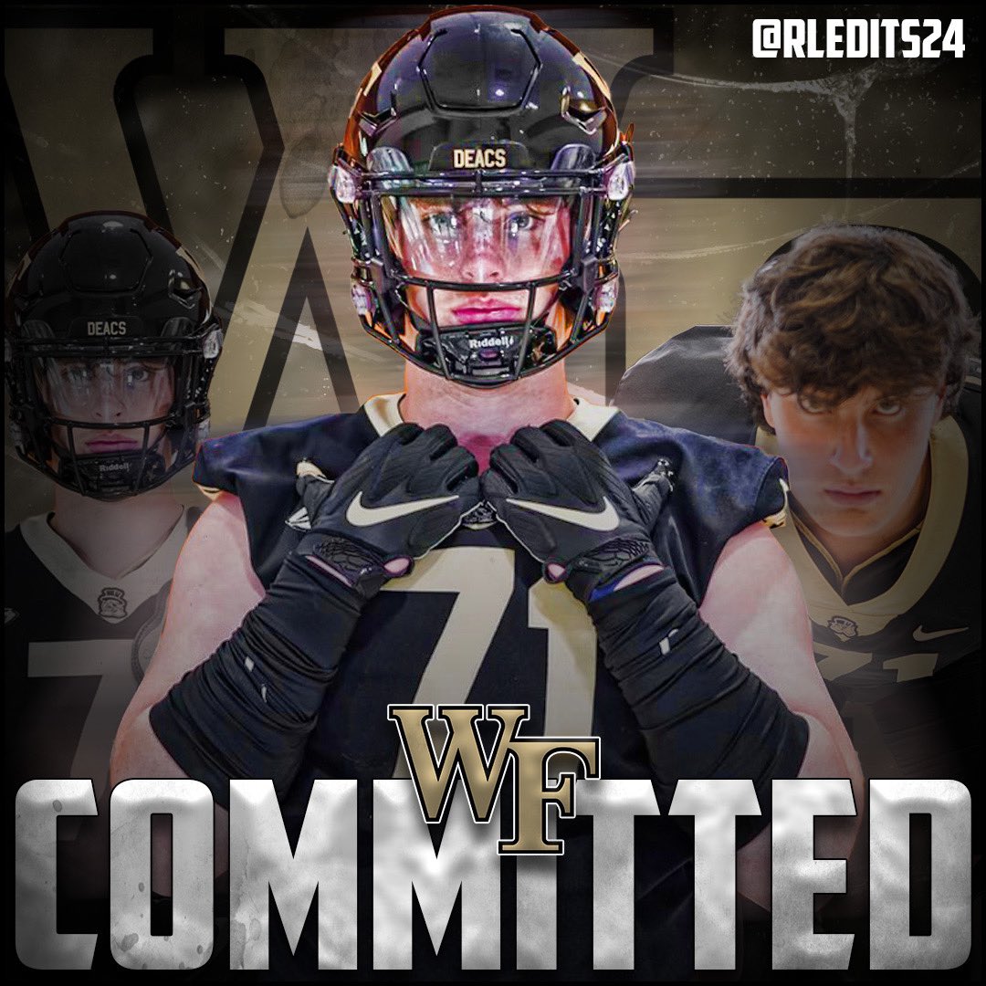 rledits24's tweet photo. @Jack_hines77 has committed to Wake Forest!

The 3 ⭐️ OT chose WF over schools like Kentucky, Rutgers, and Florida. https://t.co/o5qALg6o7b