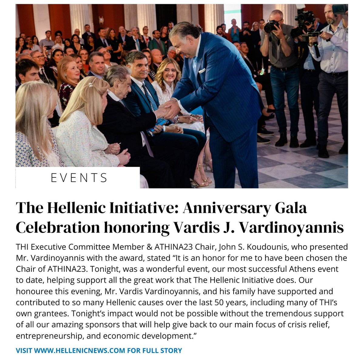We are thrilled to share an incredible article featuring The Hellenic Initiative Anniversary Gala Celebration, honoring the remarkable Vardis J. Vardinoyannis! #VardisJVardinoyannis #hellenicnewsofamerica #hellenicnews #greeknews #greece #thi #olimaz l8r.it/m4Vk