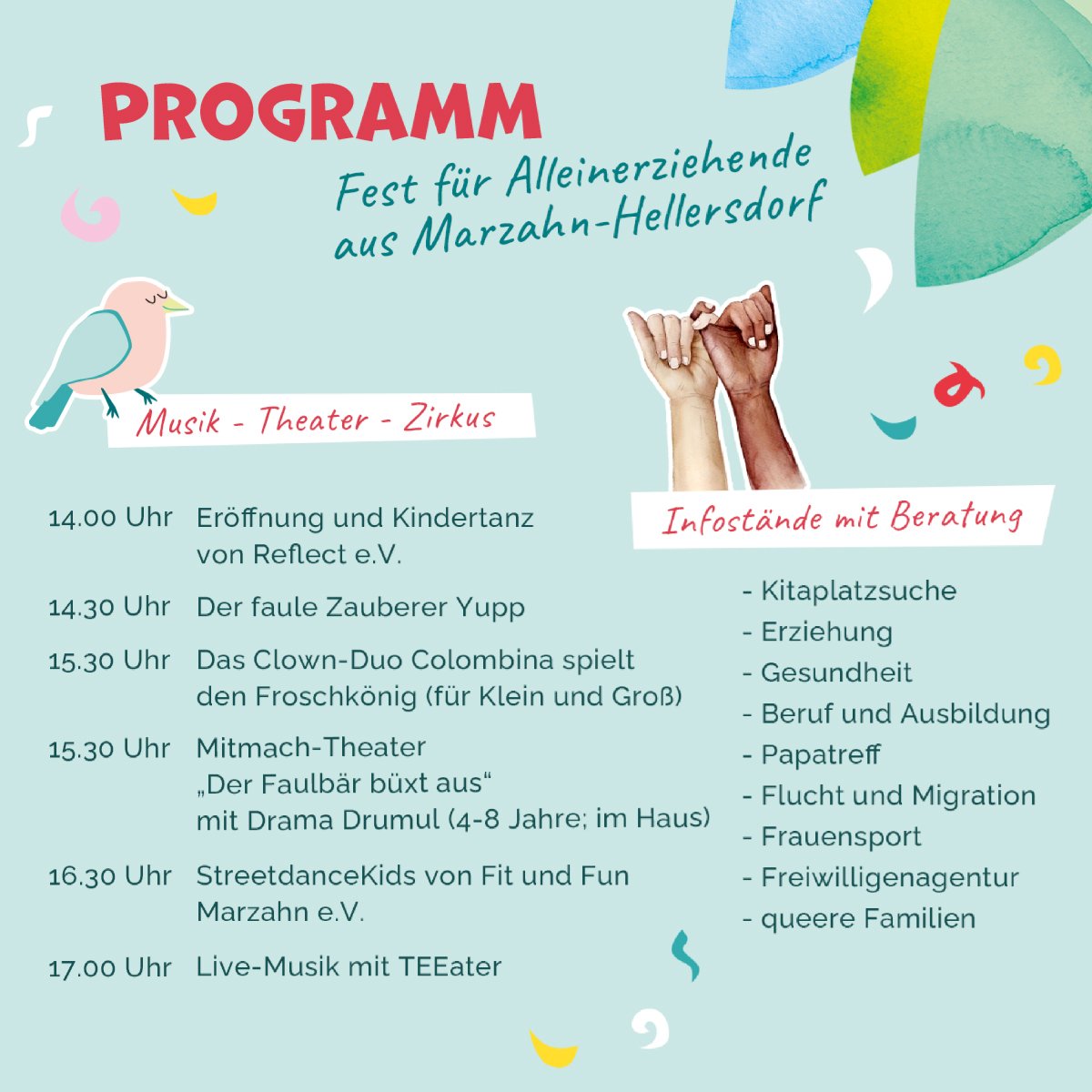 FinnbergManja's tweet photo. Ob #alleinerziehend #getrennterziehend #solomama #solovater #einelternfamilie das richtige Wort ist, für das, was du lebst - egal. Dieses Fest ist für dich. 17. Juni, 14-18 Uhr. #MaHe #Marzahn https://t.co/ibhP1HK3ke