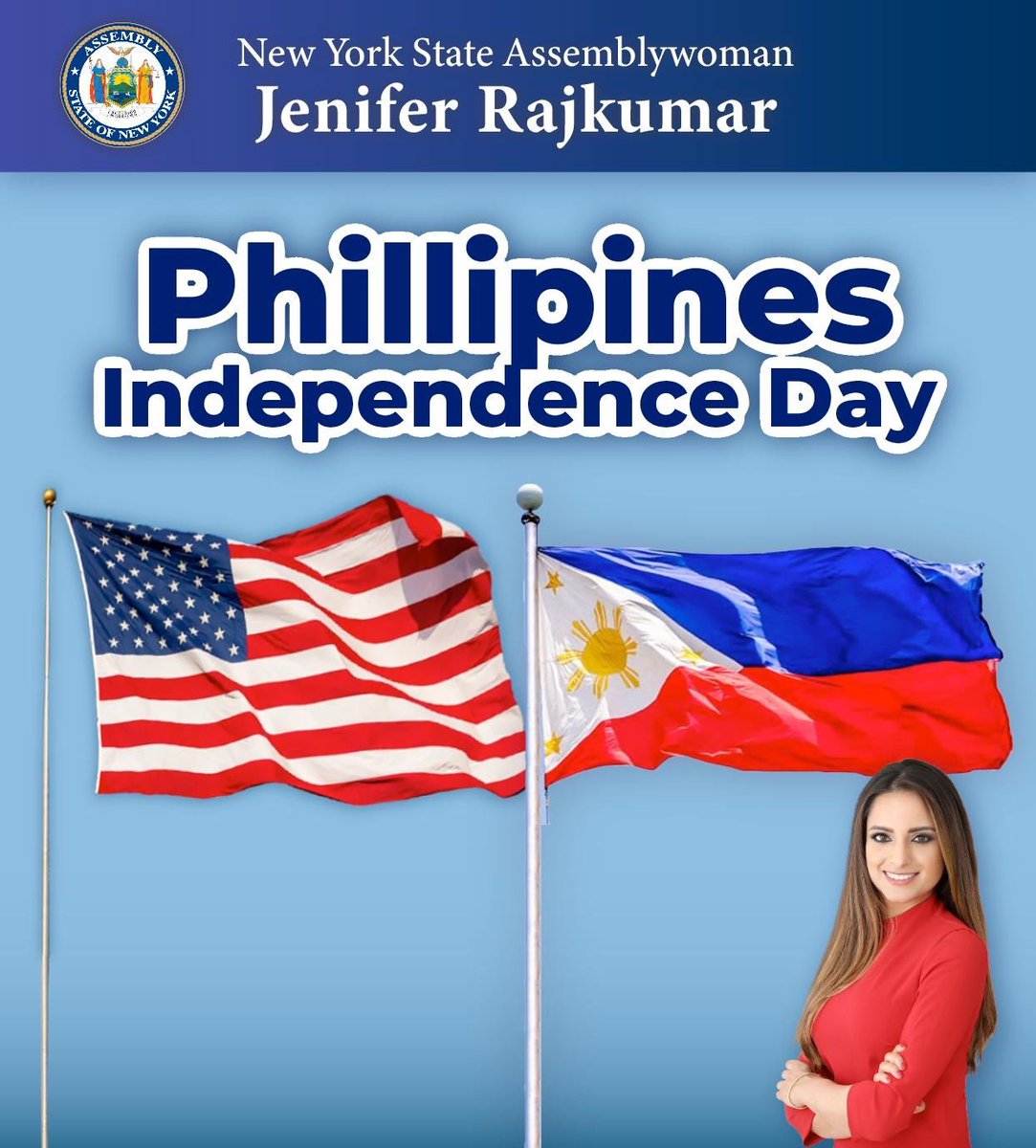 Happy Independence Day to the Philippines! For over 100 yrs, Filipino New Yorkers have made immeasurable contributions in NYC. They continue making history, including my friend @RagaForQueens who became the first Filipino in the NYS Assembly. Maligayang Araw ng Kalayaan!🇵🇭🇺🇸