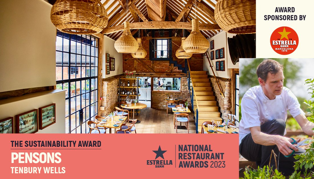 Restaurant Magazine (@restaurantmaguk) on Twitter photo The Sustainability Award this year goes to PensonsUK. Located on the Netherwood Estate, Pensons has made great strides in terms of its sustainable approach since it opened in 2019.
@the_SRA <a href="/EstrellaDammUK/">Estrella Damm UK</a> #NationalRestaurantAwards The Sustainability Award this year goes to PensonsUK. Located on the Netherwood Estate, Pensons has made great strides in terms of its sustainable approach since it opened in 2019.
@the_SRA <a href="/EstrellaDammUK/">Estrella Damm UK</a> #NationalRestaurantAwards
