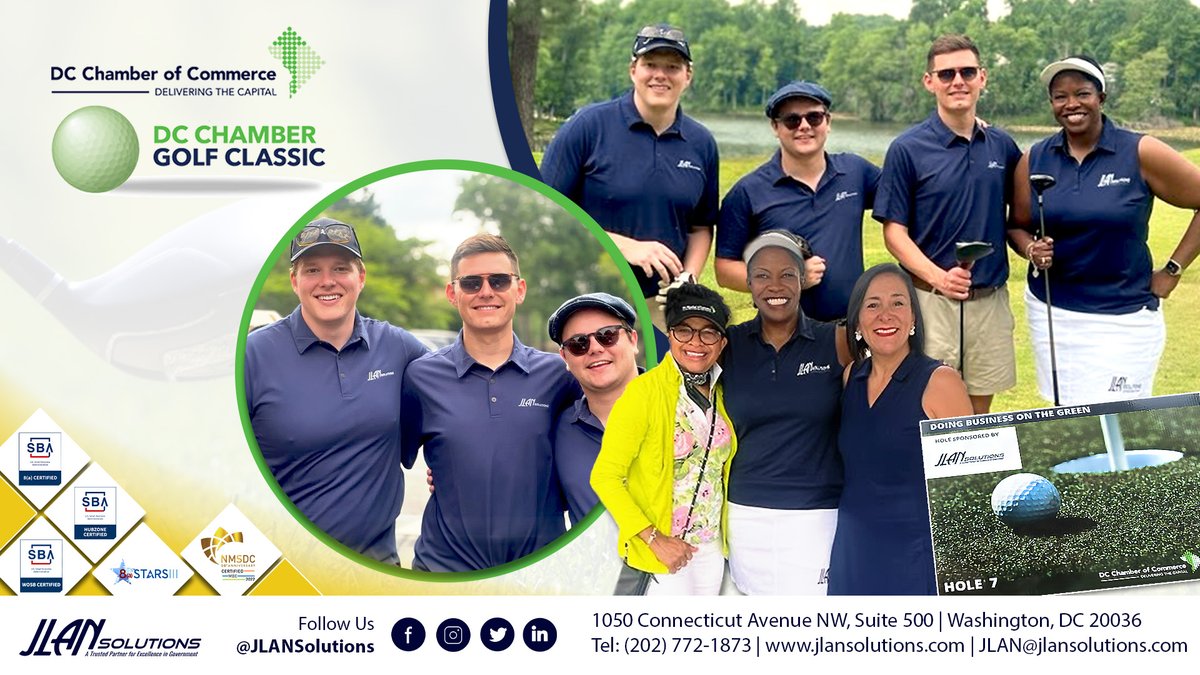 JLANSolutions's tweet image. Team JLAN had a great day at the #DCCGolfClassic. The event was filled with friendly competition and networking opportunities. As a proud sponsor, we support the Chamber&apos;s mission to strengthen and uplift #DCBiz.

@dcchamber @afrancovasco @Boldengirlroots @real_Brycen_G