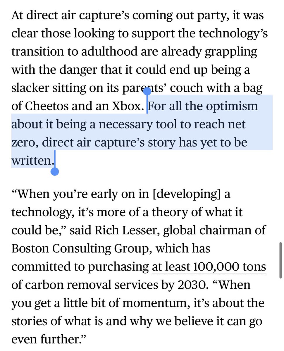jasonclimateguy's tweet photo. Good recap of @Climeworks #DACSummit23 from @climate @blkahn but one quibble here - it's not "optimism" to say direct air capture is a necessary tool to reach net zero but rather "realism" - there's no viable path to net zero without large scale DAC + other CDR methods https://t.co/EPl0St9gwo
