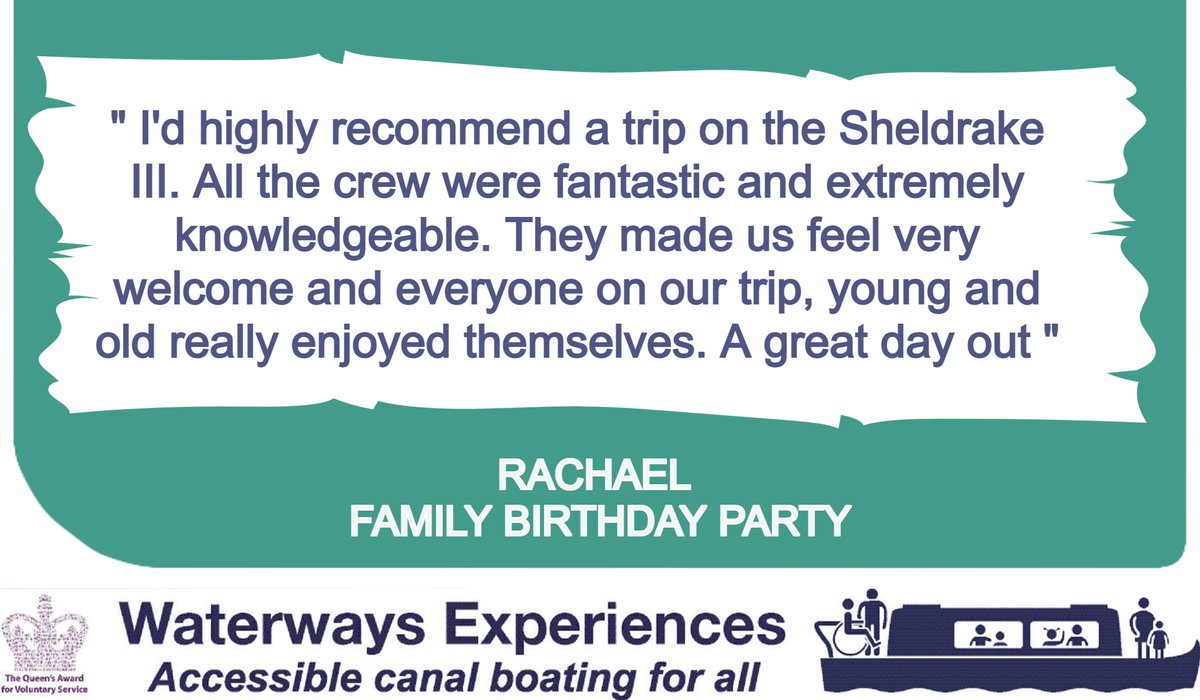 It's #TestimonialTuesday and we love to share your feedback. Hearing your kind words makes everything we do so worthwhile.  Thank you to Rachael for your wonderful review from your recent trip and family celebrations  #CharityTuesday #BoatHire #Feedback #Celebration 🍾🎂