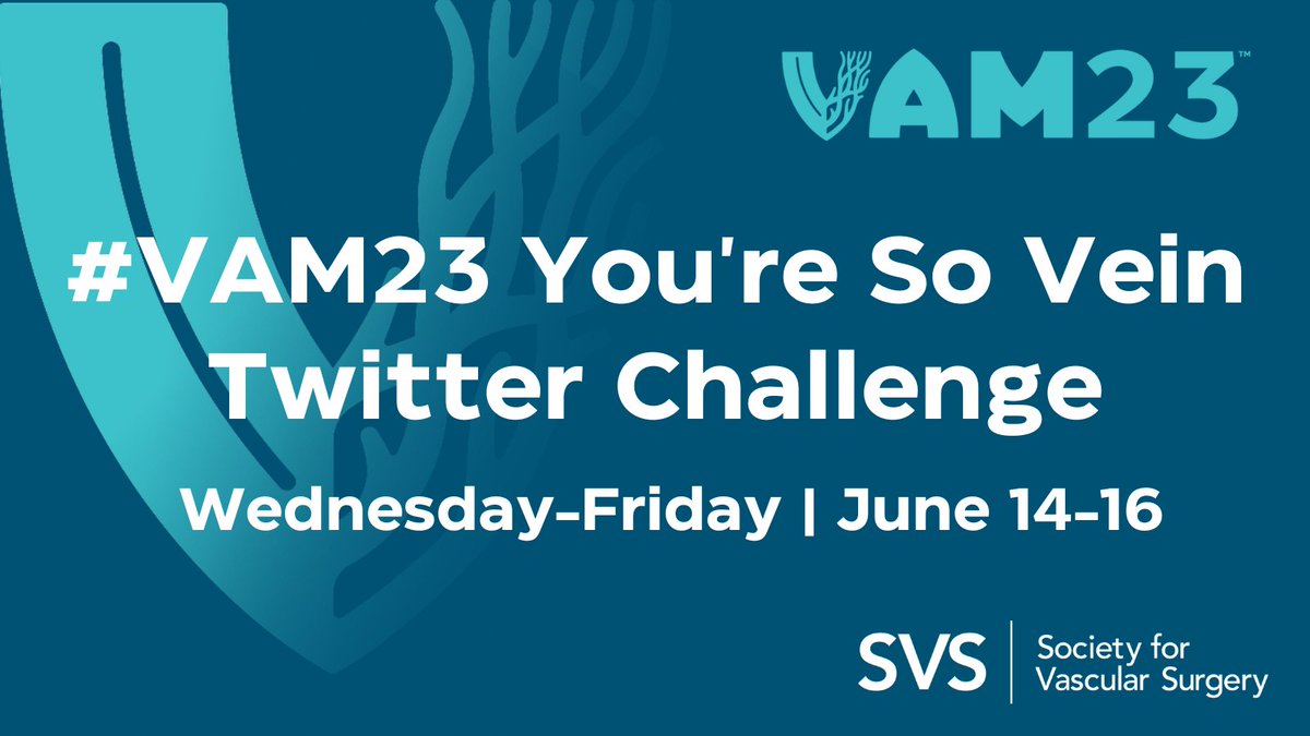 Vascular SVS (@vascularsvs) on Twitter photo The SVS Social Media Subcommittee is excited to invite #VAM23 attendees to participate in the #VAM23 You're So Vein Twitter Challenge! Review the challenge information by clicking the link and get ready to participate this week. See you there! vascular.org/sites/default/… The SVS Social Media Subcommittee is excited to invite #VAM23 attendees to participate in the #VAM23 You're So Vein Twitter Challenge! Review the challenge information by clicking the link and get ready to participate this week. See you there! vascular.org/sites/default/…