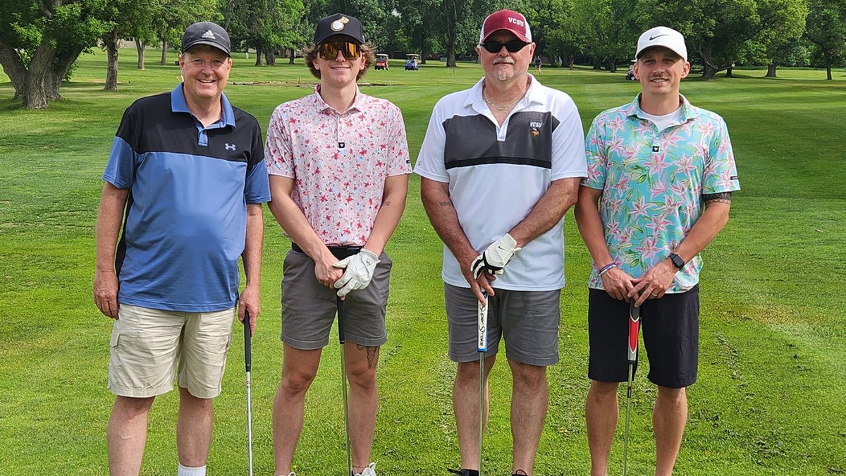 Congrats to the champions of the 2023 Viking Golf Scramble! ⛳️ 

Derrick Rogers, Travis Ingstad, Trevor Justesen & Jared Lentz shot a 14-under score of 58 to win the scramble!

Wes McElroy, Easton Hesch, Wade Hesch & Chris Tofsrud won the Viking Flight with a 66.
#VikingPride