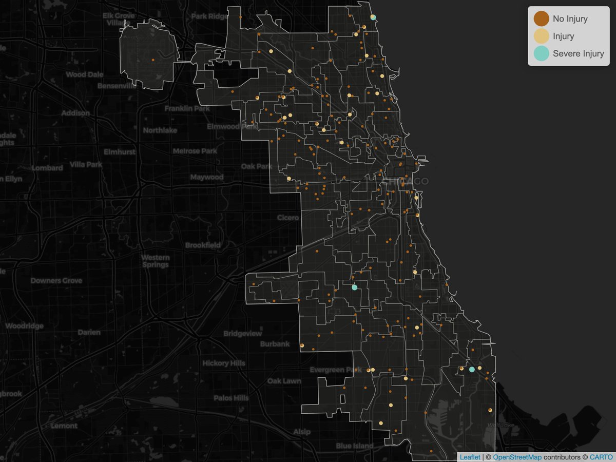 ChicagoCrashes's tweet photo. 2023-06-11: 183 Traffic Crashes w/ 434 People Involved. 

@ChicagoDOT make it stop. #ChicagoCrashMap https://t.co/qXtafh1i2r