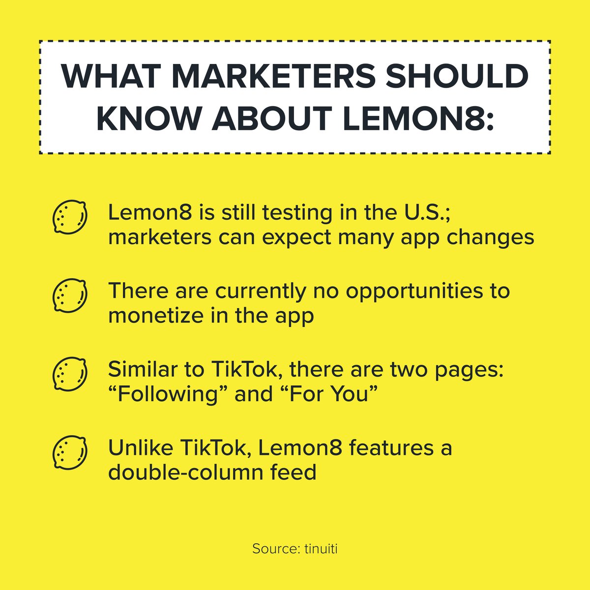 Calling all marketers! Have you considered adding Lemon8 to your social media strategy? 🤔 This rapidly growing app by Bytedance allows you to share photos and videos across categories. While still testing in the U.S., it's gaining popularity by the day. 🍋