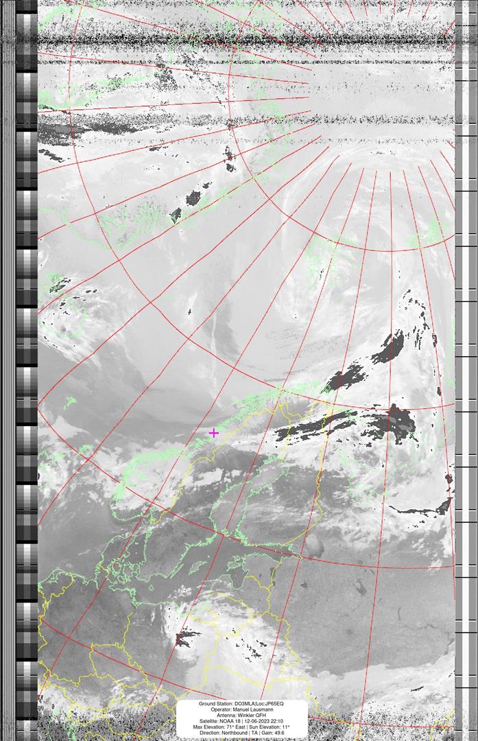 ManuelLausmann's tweet photo. Ground Station: DO3MLA  JP65EQ  NOAA12-06-2023 22:12 https://t.co/bifP5cVkOD