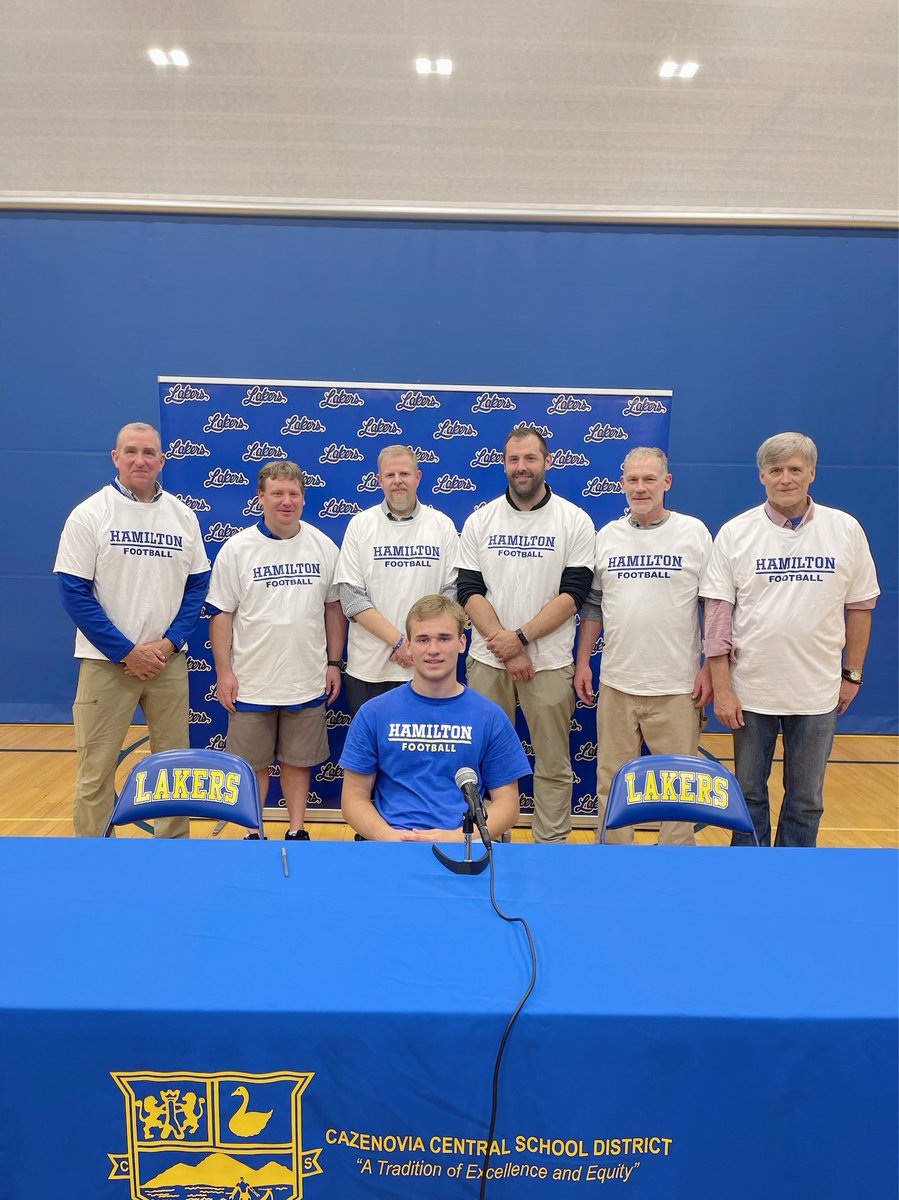 Today it was an honor to announce at @CazenoviaLakers press conference my commitment to Hamilton Football! @HamCollFootball #golakers #gocontinentals