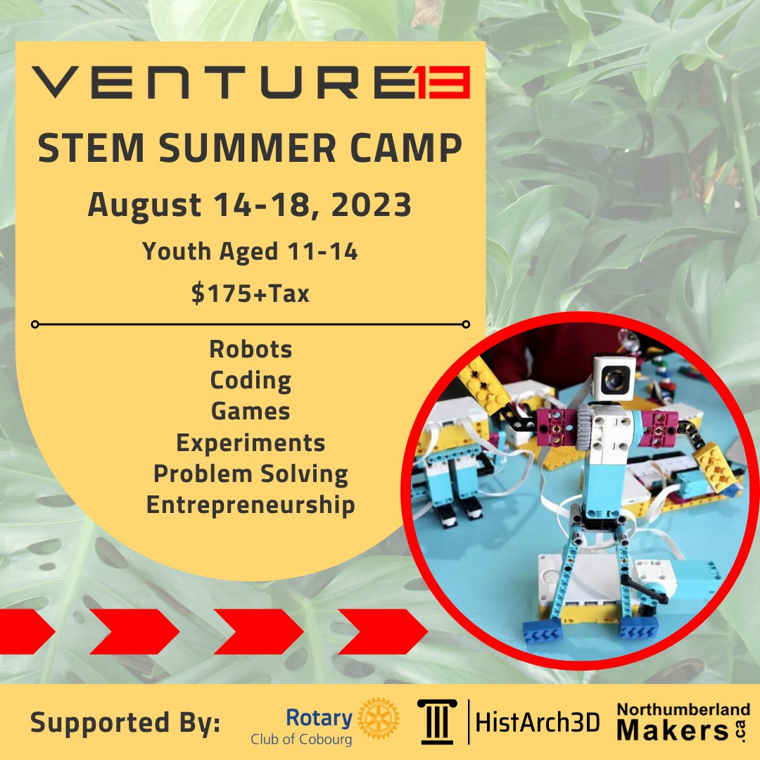 Our upcoming Venture13 STEM Summer Camp is for ALL Youth between the ages of 11-14.  #allarewelcome

To learn more about our weeklong camp (Aug 14-16), follow the link! 

buff.ly/3N0j1zX 

Space is limited.  Apply today!