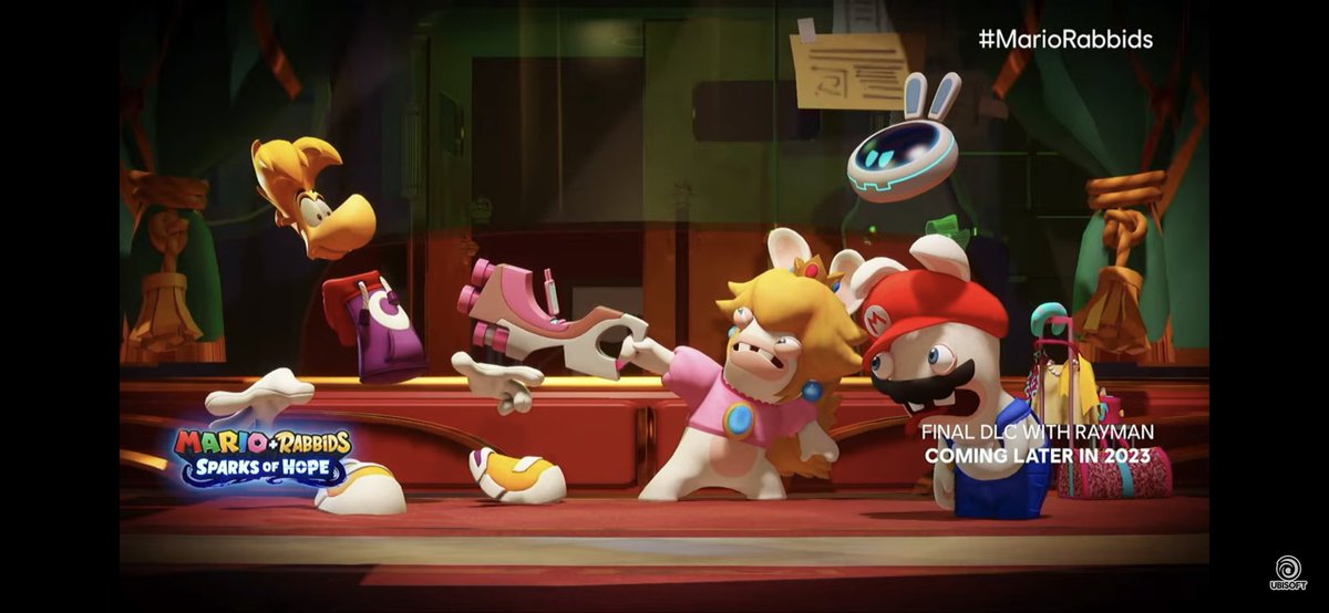 QuentinCORREGGI's tweet photo. What a blast to share our work on my childhood hero #Rayman! This guy is probably the main reason I'm working at Unisoft today. I hope all of you will have a blast in this last DLC for #MarioRabbidsSparksOfHope https://t.co/F1EEhGgXun