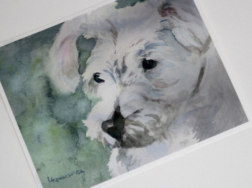 Cute Dog Watercolor Print :: Westie Mix
#cutedog #westie #watercolor #artprint #wallart #homedecor #kidsdecor #officedecor #AnimalLovers #shopsmall #shopsmallbusiness #SMILEtt23 #supportsmallbusiness #artistontwittter 

etsy.me/45Wgnnx via @Etsy