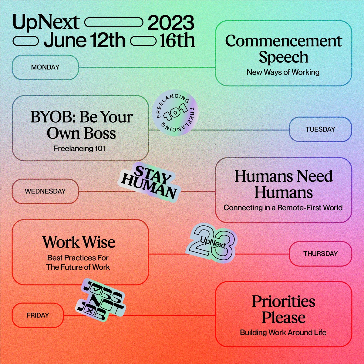 Ready to get started in the future of work? Then you won't want to miss @Upwork's UpNext, a week of speakers, tips, and resources. Tune in to Upwork's social channels starting on June 12.  #UpNext23