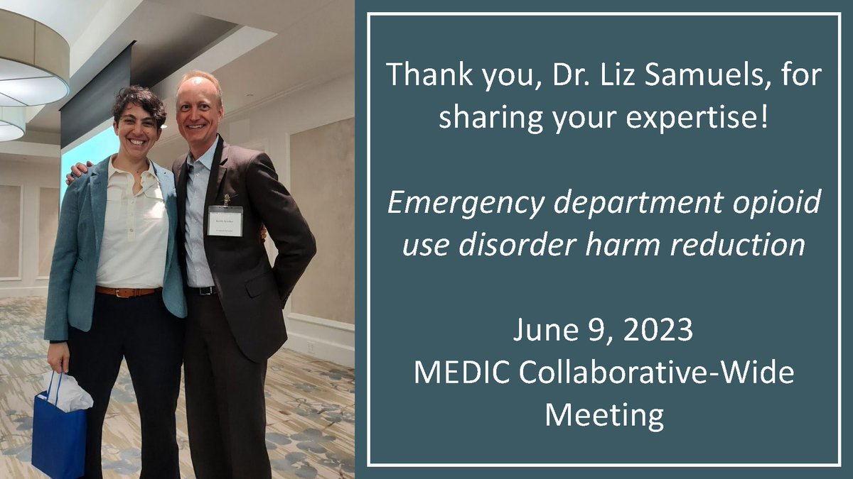 Huge thank you to @LizSamuels for her engaging & impactful presentation to @medicqi members in Midland on Friday - helping us kick off #emergencydepartment #qualityimprovement in #opioidusedisorder #harmreduction