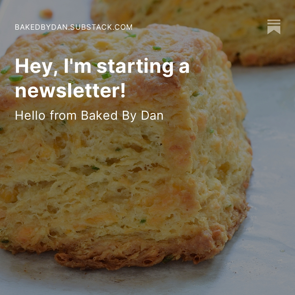 I've started a free newsletter to share my favorite baking tips and recipes. I hope you'll check it out and subscribe! bakedbydan.substack.com/p/hey-im-start…