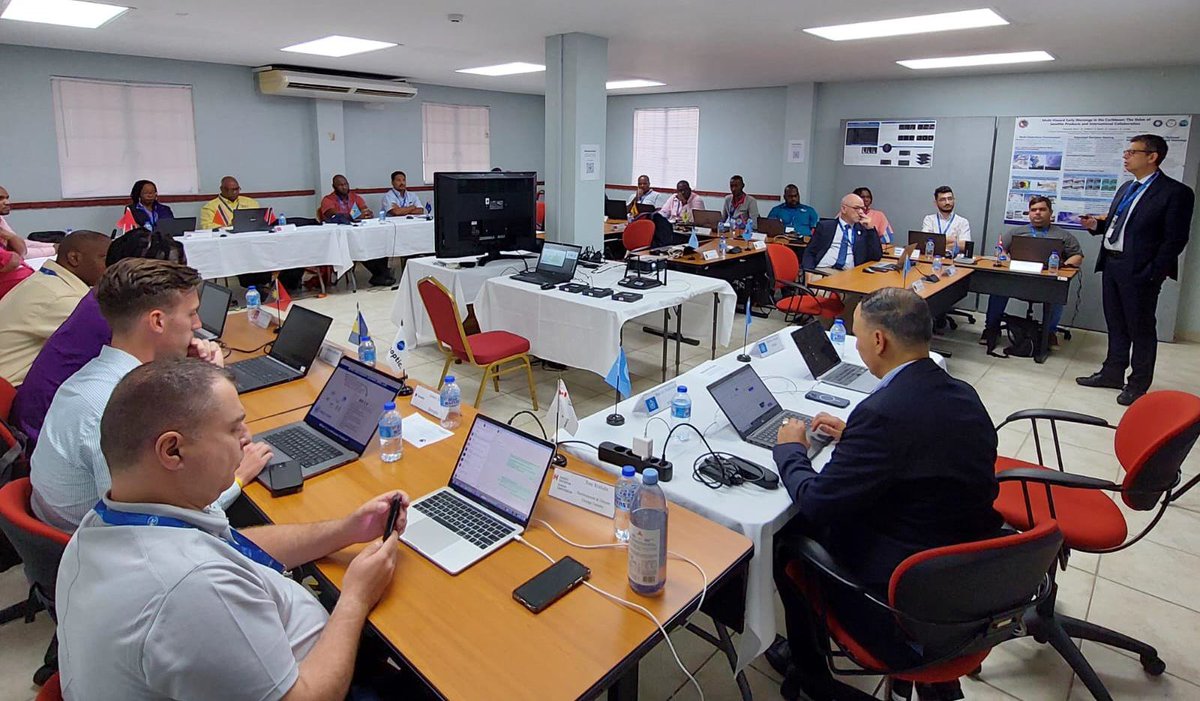 stluciaweather's tweet photo. 19 professionals from 13 English-speaking Caribbean States, 1 Spanish-speaking Caribbean State, and 1 South American State unite in Trinidad for the game-changing WIS 2.0 workshop. #WIS2.0 https://t.co/0y0JGTJBE4