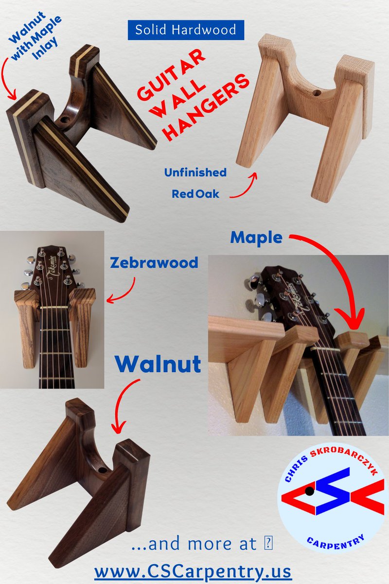 ChriSkrobarczyk's tweet photo. Solid Hardwood Guitar Wall Hangers built by Chris Skrobarczyk

#CSCarpentry #guitarhanger #guitar #guitarist #madeincorpuschristi #madeintexas #madeinusa #corpuschristi #texas #usa #walnut #maple #redoak #zebrawood #homedecor #guitarlife https://t.co/RjmdiAdROf