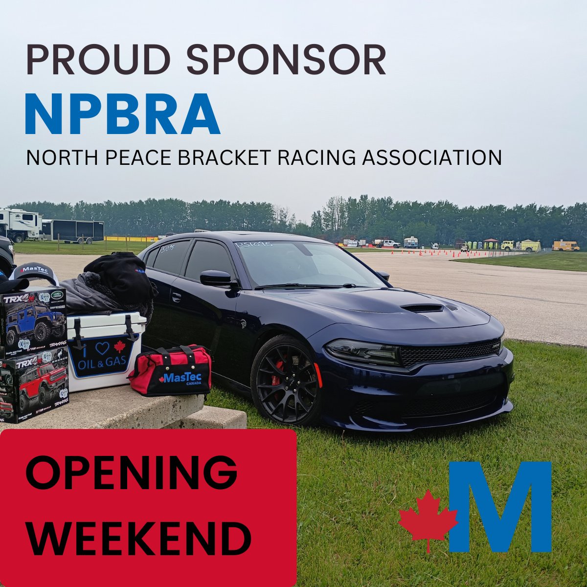 MastecCanada's tweet photo. MasTec Canada was a proud sponsor of the North Peace Bracket Racing Association opening race weekend in Beaverlodge, AB. Congratulations to the race winners and the door prize winners! 

#masteccanada  #communitysupport https://t.co/CtCMopufHy