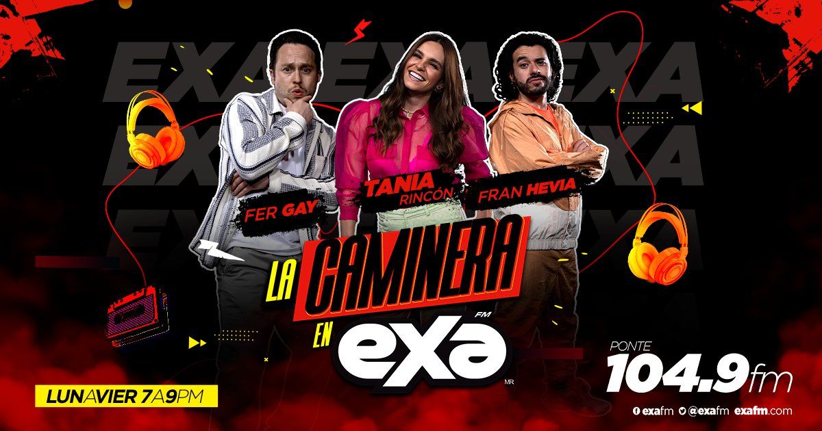 ¡Iniciamos la semana en #LaCaminera 💥💥💥! Con @taniarin, @fran_hevia y @Fer_Gay 

En el 104.9 FM 📻 

📲exafm.com