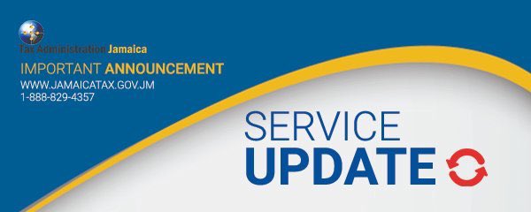 SERVICE UPDATE! #TaxOffices closed to the public for remainder of biz day. Significant service impacts resulting from connectivity issues across the island. Working with service provider for a #ServiceFIX. Stay tuned for updates <a href="/rjrnews/">The News from RJR</a> <a href="/LoopJamaica/">Loop Jamaica</a> <a href="/JamaicaObserver/">Jamaica Observer</a> <a href="/MOFJamaica/">Ministry of Finance Jamaica</a>