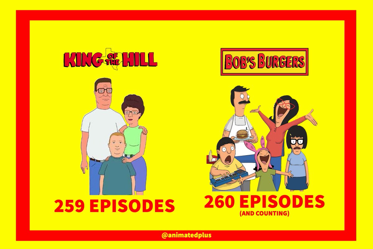 Last month, Bob's Burgers surpassed King of the Hill as FOX's 3rd longest running cartoon.