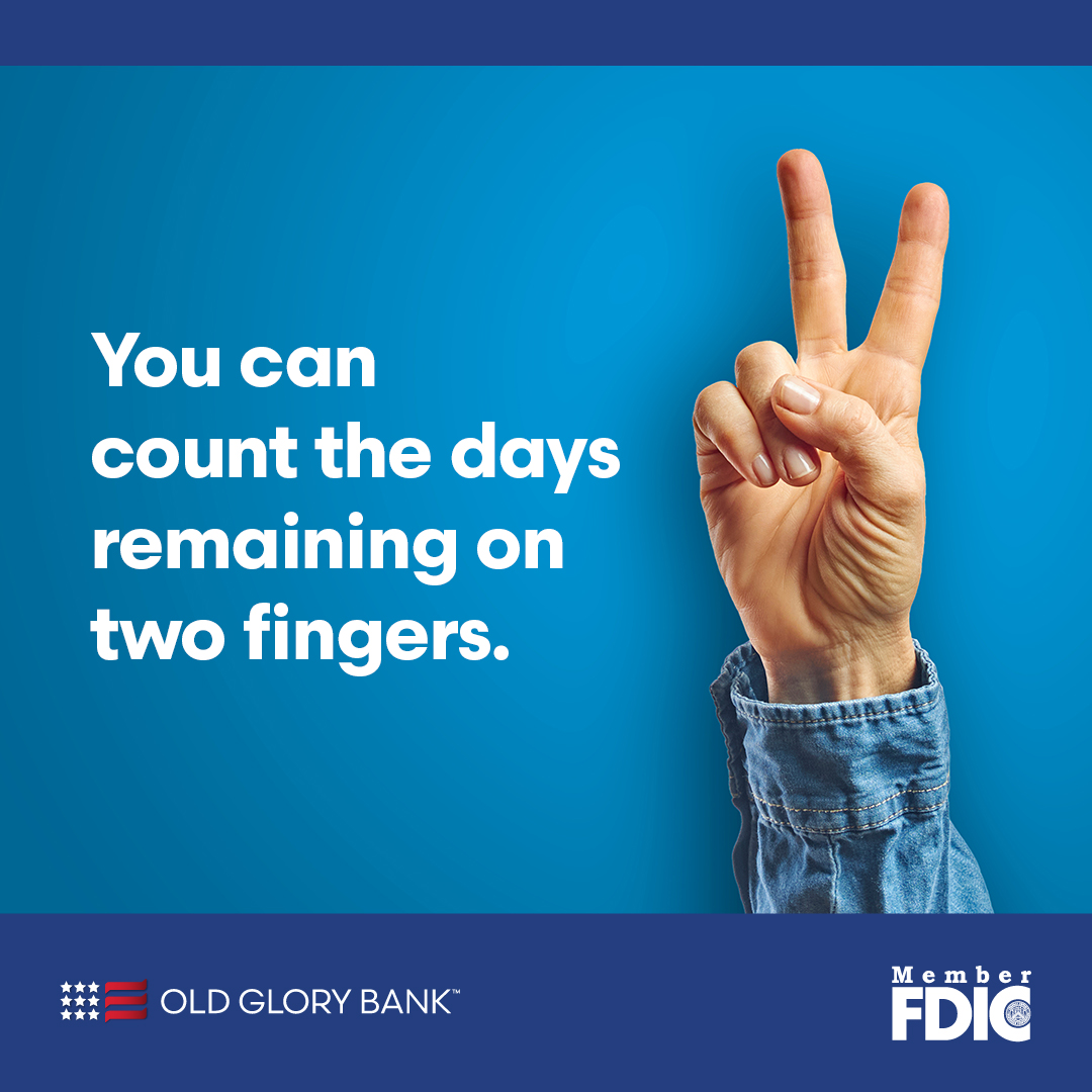 The deadline to get an Old Glory Bank Founding Member debit card is just two days away. Open your Freedom Spending account at oldglorybank.com today.