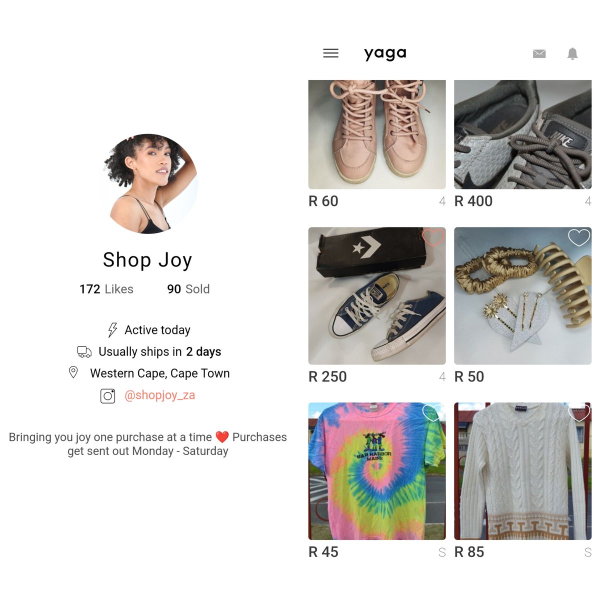 Shop Joy is my favourite store because it allows me to share my passion, bring joy to others, declutter my closet &amp; make extra money, on a safe platform.  #YagaSideHustle <a href="/yaga_za/">Yaga South Africa</a> <a href="/KFMza/">kfmza</a>