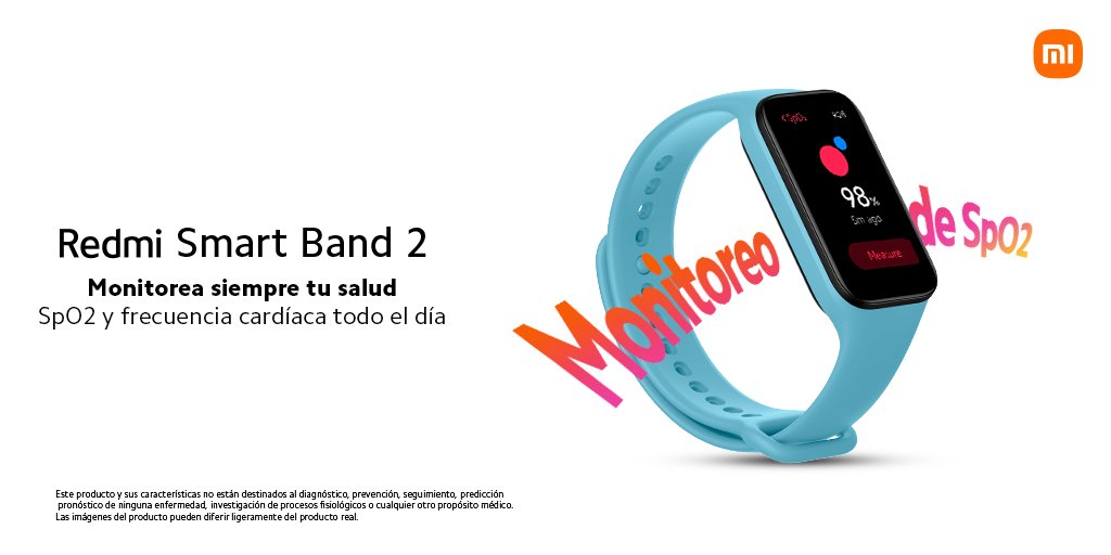 XiaomiPeru's tweet photo. La #RedmiSmartBand2 es tu mejor aliada para un estilo de vida saludable. ❤🤩
Con su monitoreo de oxígeno en la sangre y pulsómetro, conocerás tus niveles de energía y rendimiento. ¡Supera tus límites y eleva tu #MotivaciónAlMáximo! 🏃‍♂️💨

Consíguela aquí👉 https://t.co/y62XsOrj2E https://t.co/RaPBUiDFAF