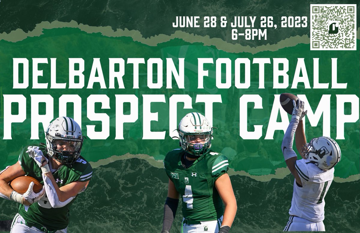 Delbarton Football (@delbartonfb) on Twitter photo Experience the passion, discipline, and brotherhood that defines Delbarton football. ⚔💪 Get a taste of our winning tradition, exceptional coaching, and top-notch facilities. 🏆 Camp will include combine testing, skills, and competition. 🌊💚
delbarton.ticketleap.com/football-prosp… Experience the passion, discipline, and brotherhood that defines Delbarton football. ⚔💪 Get a taste of our winning tradition, exceptional coaching, and top-notch facilities. 🏆 Camp will include combine testing, skills, and competition. 🌊💚
delbarton.ticketleap.com/football-prosp…