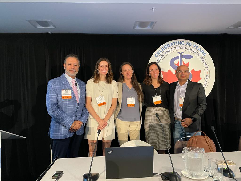 Truly enjoyed this #CASAM2023 panel
🙏🏼🙏🏼Dr. Véronique Brulotte for great moderation, Dr. Marie-Pierre Gagné, Dr. Sophie Collins for outstanding talks on Perioperative challenges & opportunities with chronic #pain & #SUD patients. 
Would love to see more collaborations between…
