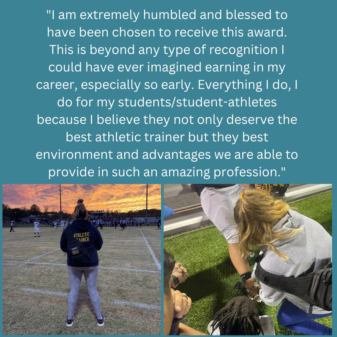 NATA_EPC's tweet photo. Give a hand to 👏🏻 the inaugural NATA EPC National Distinction Award Winner, Hannah Couch @NorthernATR ! We will be presenting her award during the EPC/CAC Social during convention on Thursday evening 6:30pm CST. https://t.co/8TwZqKdHus
