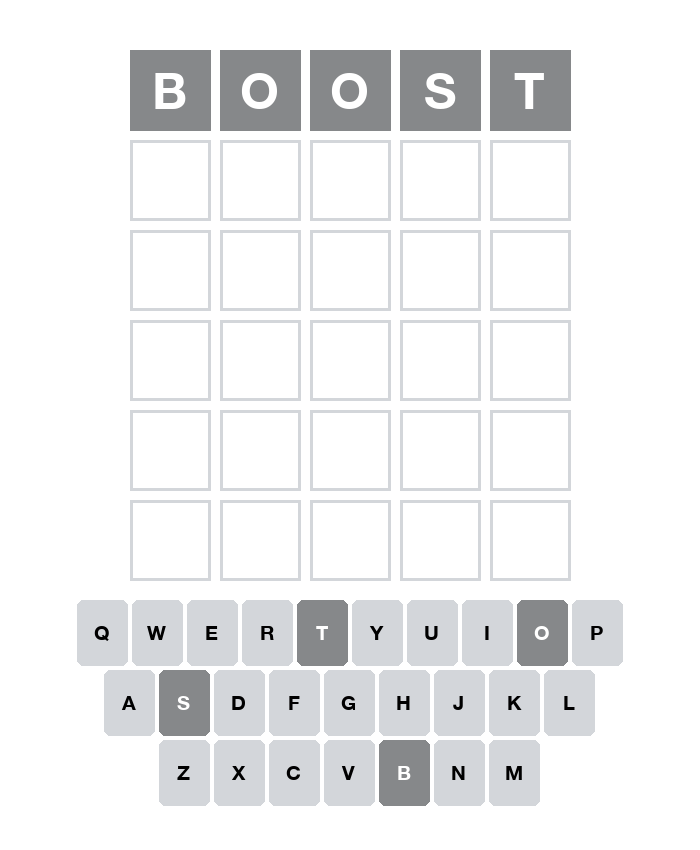 wordle_io's tweet photo. @JacintoN1l Guess 1/6: https://t.co/fdo6yg7Hb9