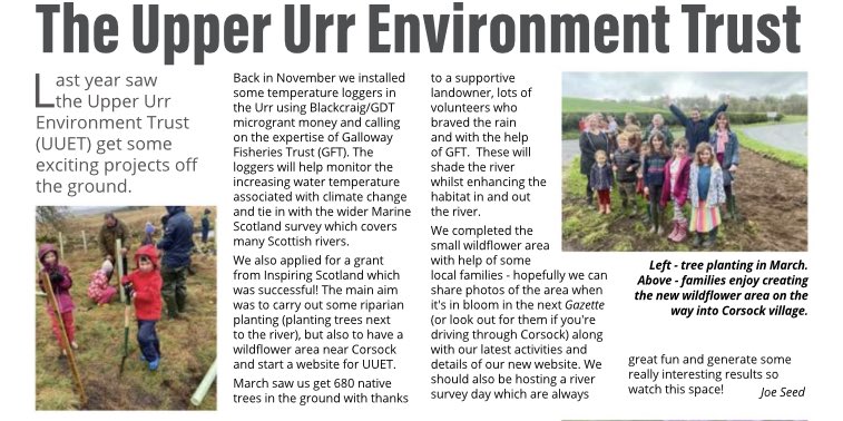 Upper Urr Environmental Trust (@upperurret) on Twitter photo Many thanks to the <a href="/GlenkensGazette/">Glenkens Gazette</a> for carrying an article about our recent efforts! See here for full edition: calameo.com/read/001686600… <a href="/InspiringSland/">Inspiring Scotland</a> <a href="/PlantlifeScot/">Plantlife Scotland</a> Many thanks to the <a href="/GlenkensGazette/">Glenkens Gazette</a> for carrying an article about our recent efforts! See here for full edition: calameo.com/read/001686600… <a href="/InspiringSland/">Inspiring Scotland</a> <a href="/PlantlifeScot/">Plantlife Scotland</a>