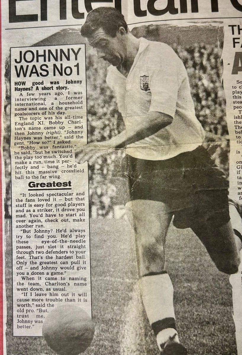 StuartSutch's tweet photo. Was looking through one of my Fulham books when I found this folded inside and thought I would share. Written by @MSamuelDT. (News of the World, 23 Oct 2005) #JohnnyHaynes #FulhamFc https://t.co/pm2pr8b0Qc