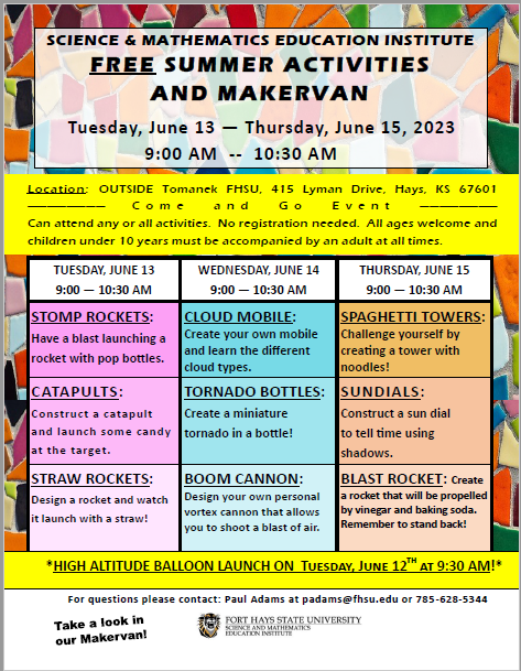 tisa_mason's tweet image. Free summer activities are being offered on campus this week!  No registration is needed!