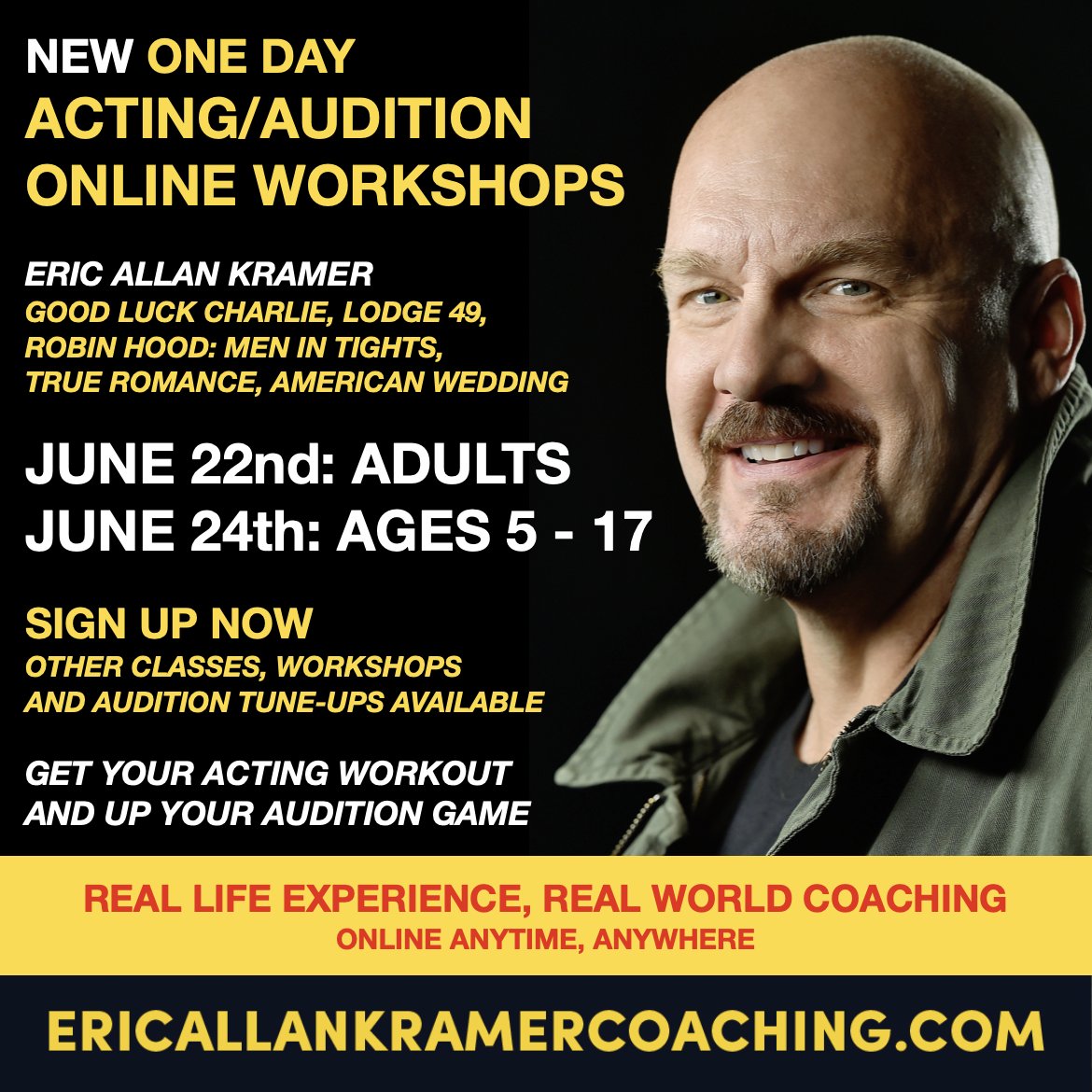 Now is the time to get on top of your audition game so you're ready... Check out the site and get your acting workout... All ages and experience welcome...

ericallankramercoaching.com

#actingclasses #actorslife #actingcoach #goodluckcharlie