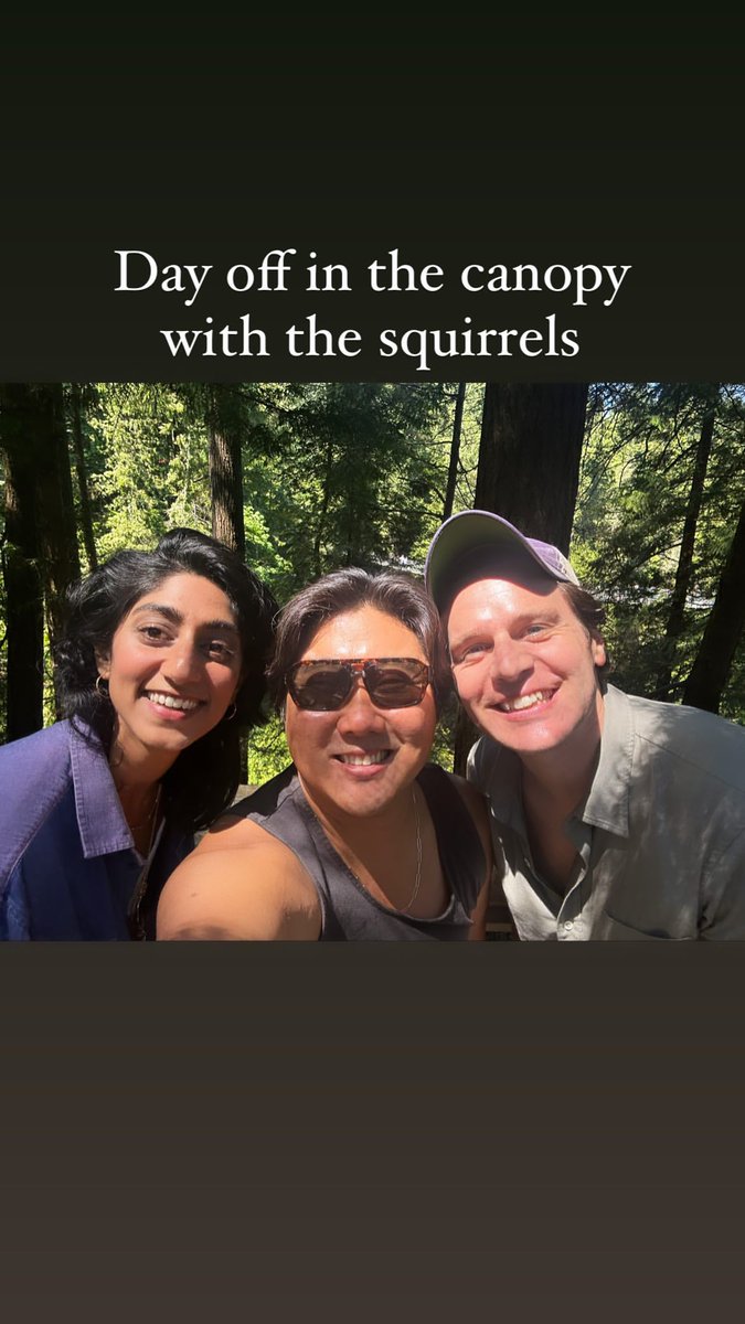 Jonathan Groff with Sunita Mani and Peter S. Kim, his co-stars from the upcoming movie #ANiceIndianBoy
📷: peterkz